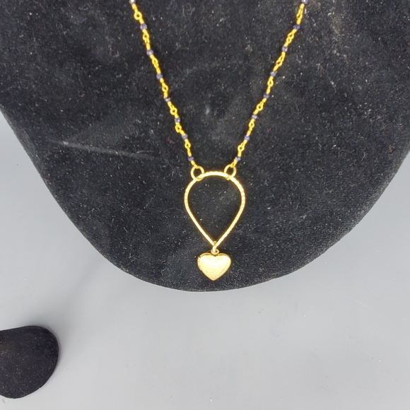 Goldtone Heart Locket and Stud Earrings Set - Picture 5 of 12